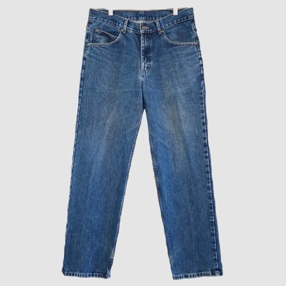Lee Men's Relaxed Fit Blue Jeans Size 34 100% Cotton